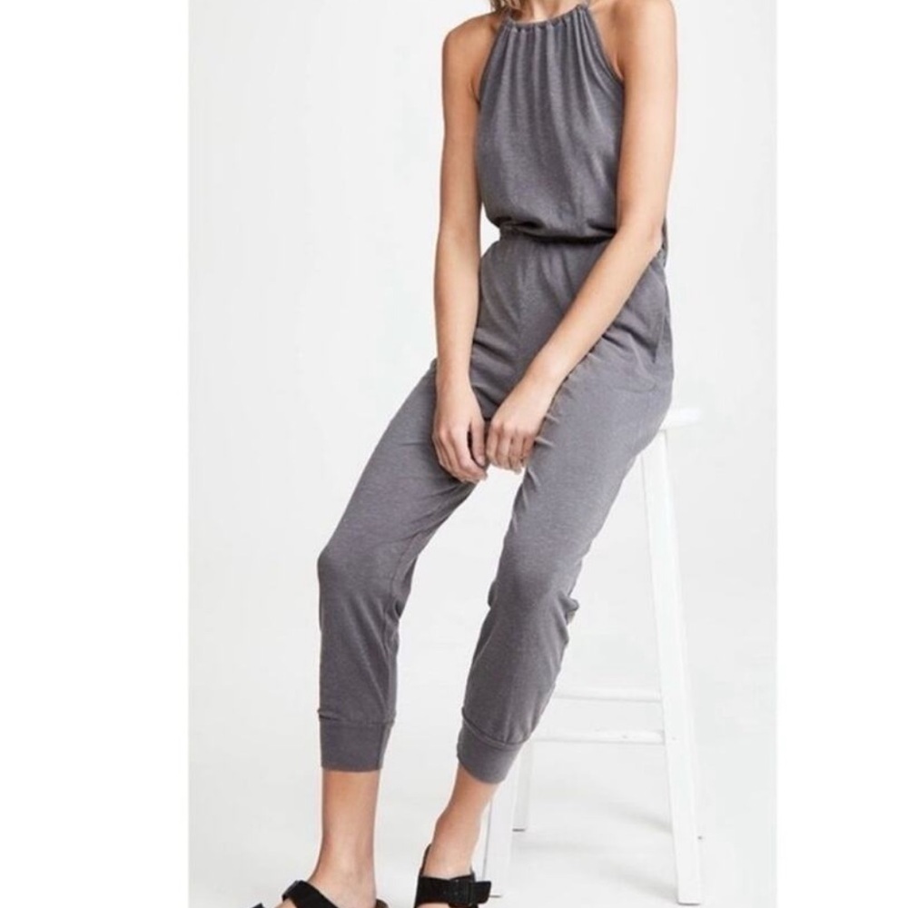 Sundry Halter Jumpsuit in Grey.